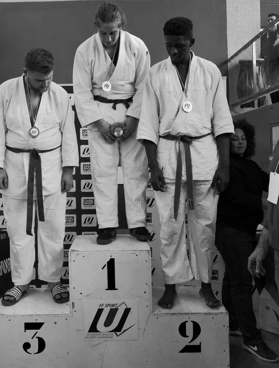 Podium du Championnat de France de Judo Kyu 2019 avec médaille d’argent